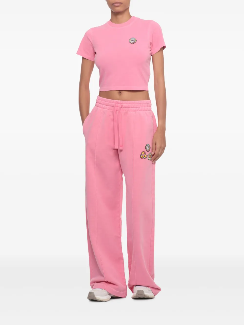 Casablanca T-shirt met logopatch Roze