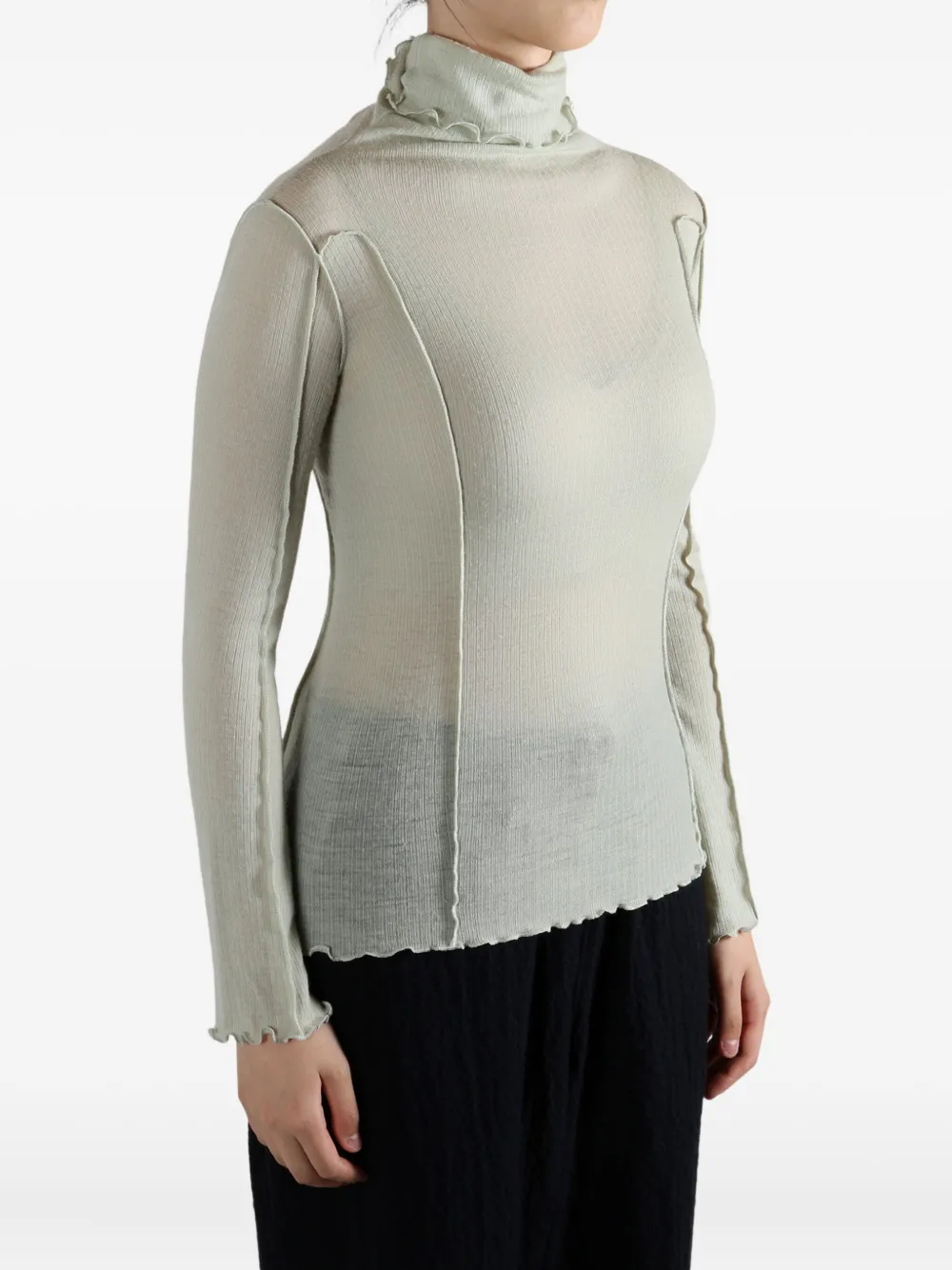 Baserange Shirt met ruches Groen