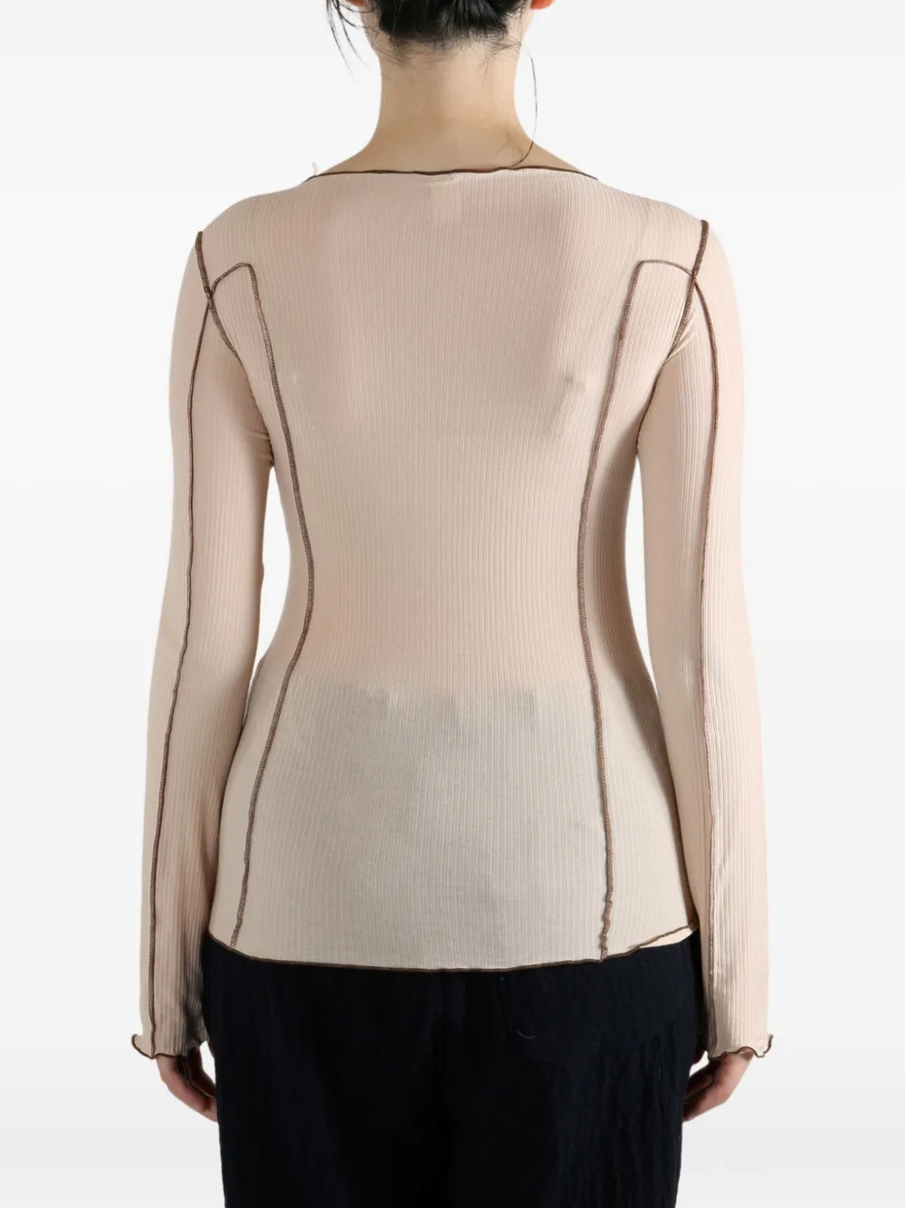 Baserange Boat Neck Long-sleeved T-shirt In Gold