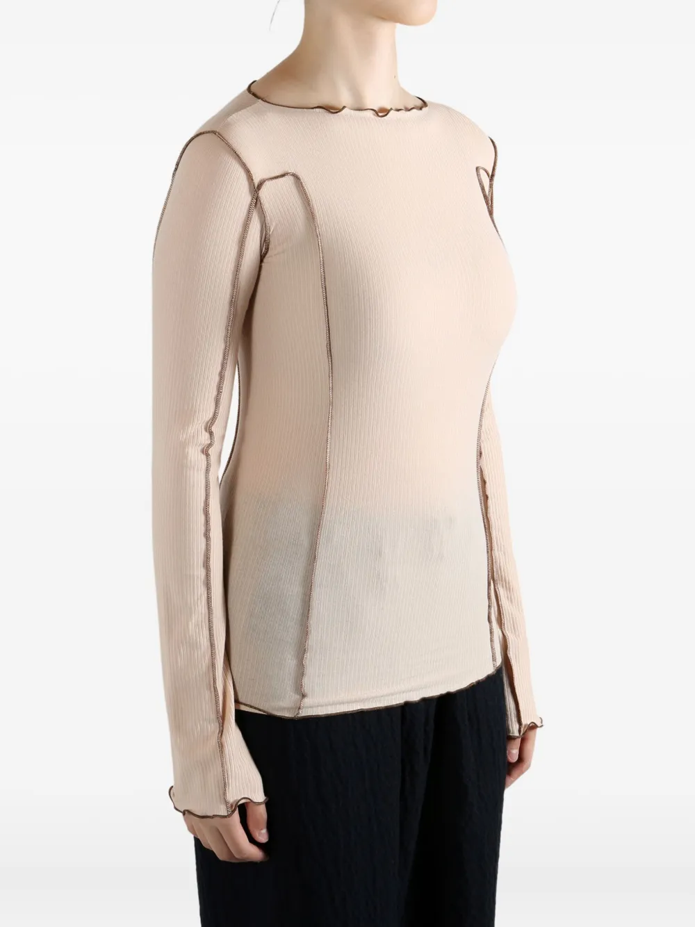 Baserange Boat Neck Long-sleeved T-shirt In Gold