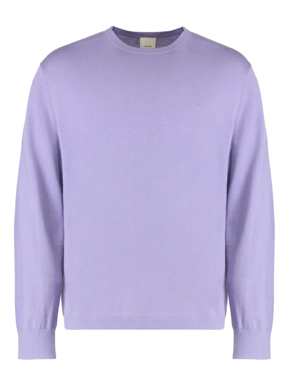 Calvin Klein sudadera con cuello redondo y bordado | morado | Image 1