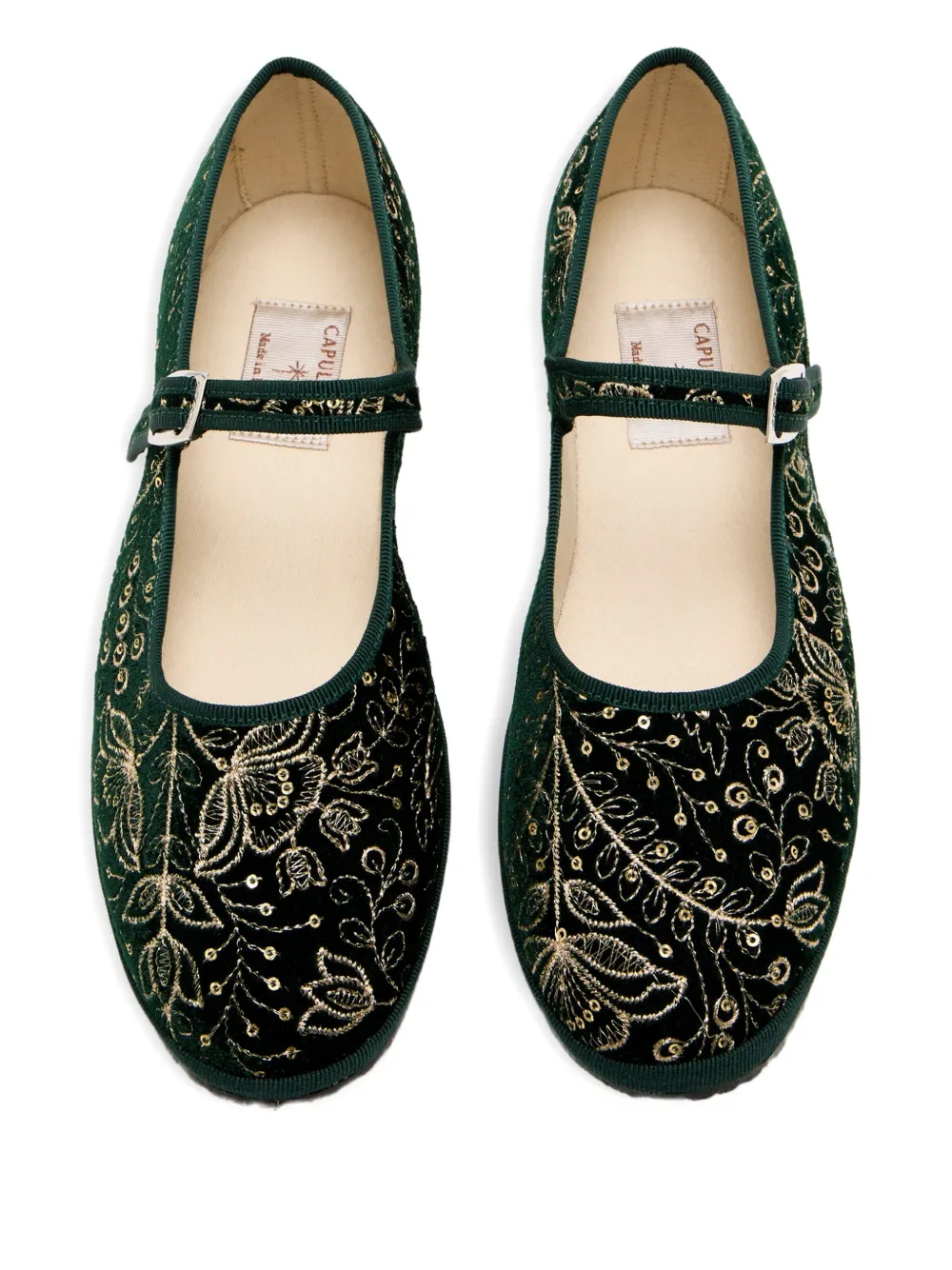 CAPULETTE Fluwelen ballerina's Groen