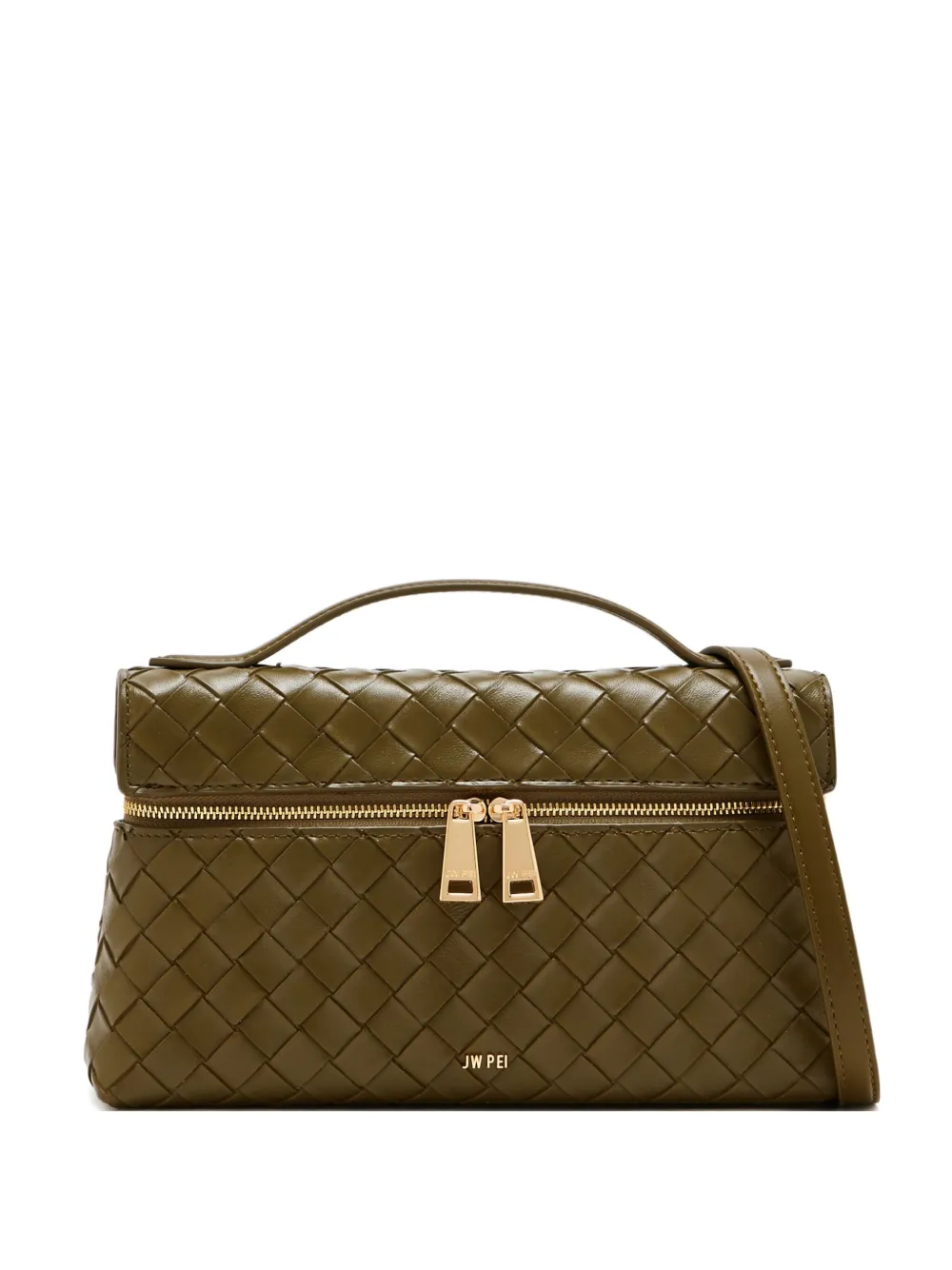 Jw Pei Woven Top-handle Satchel In Green