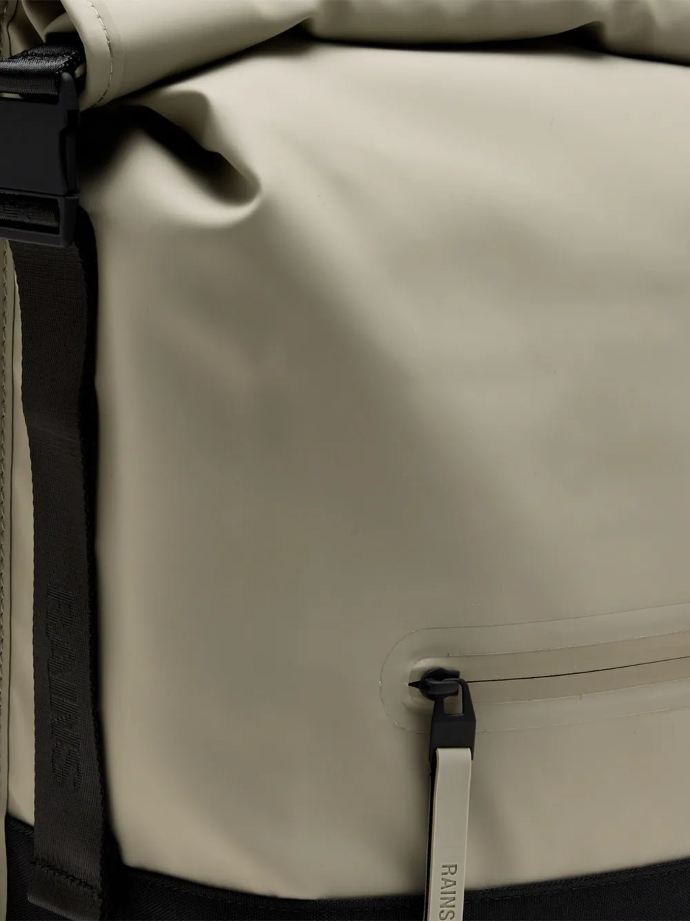 Rains Rolltop Zip-pocket Backpack In Neutral