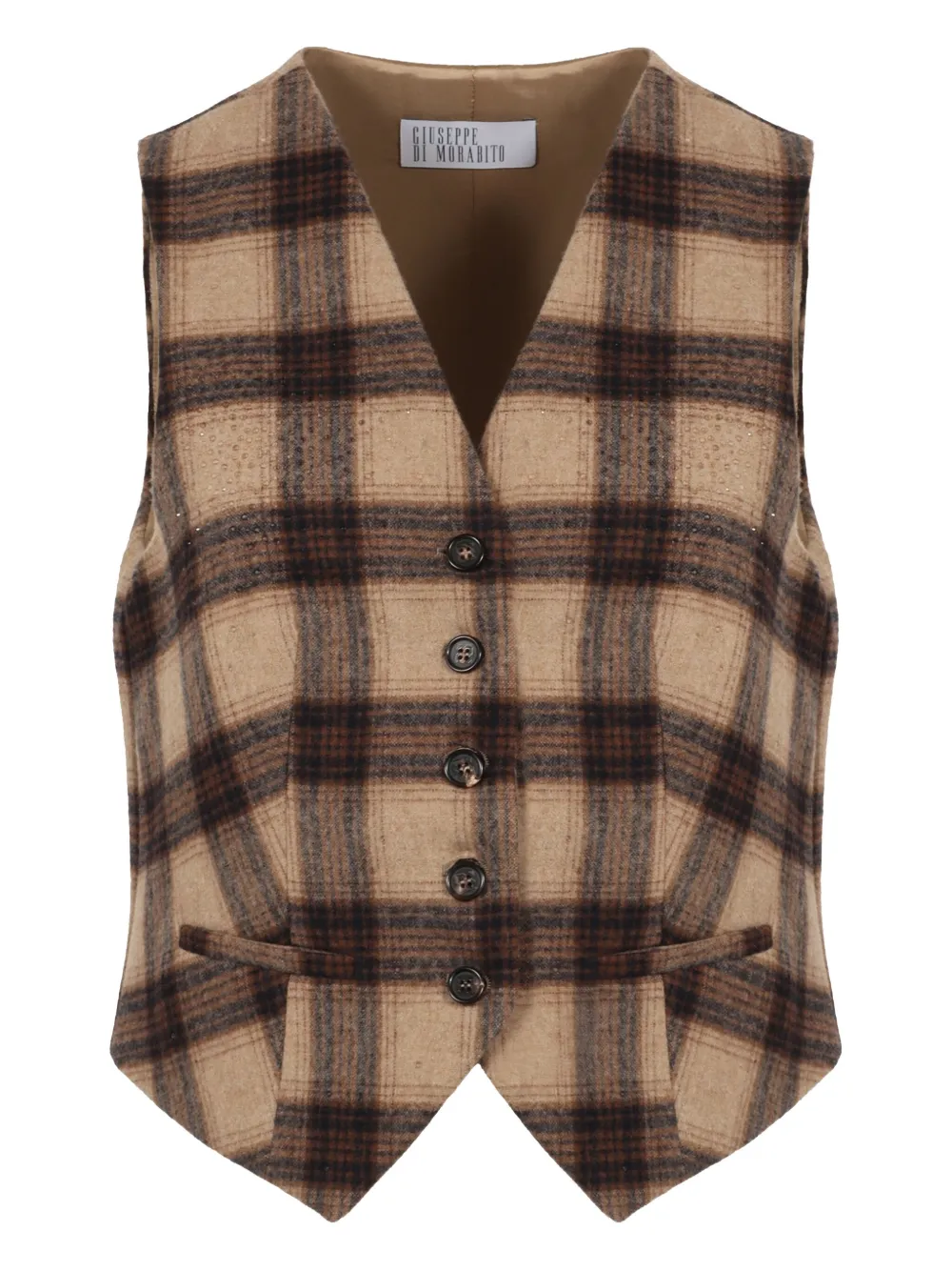 Giuseppe Di Morabito Plaid Waistcoat In Brown