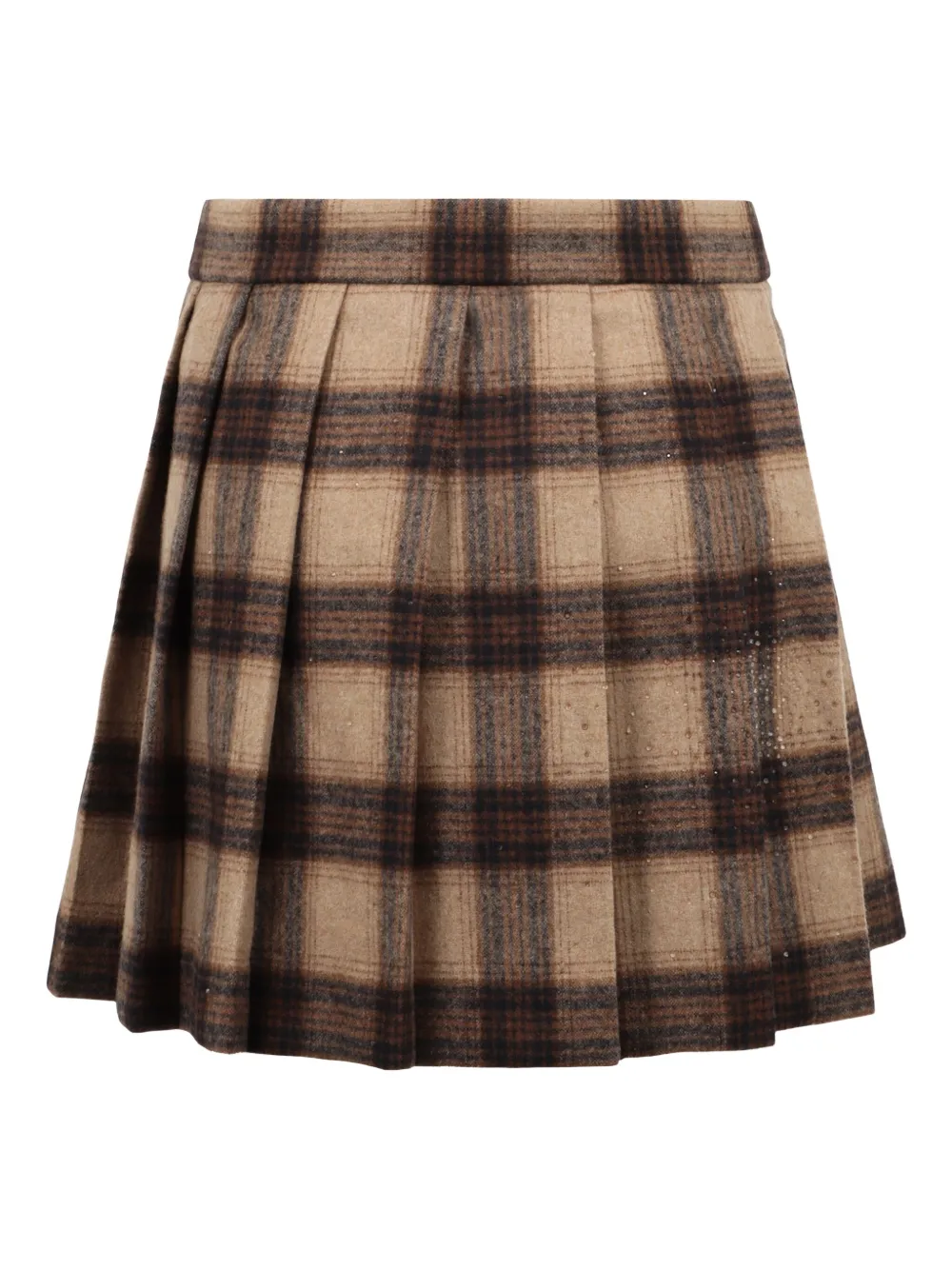 Giuseppe Di Morabito pleated check mini skirt - Beige