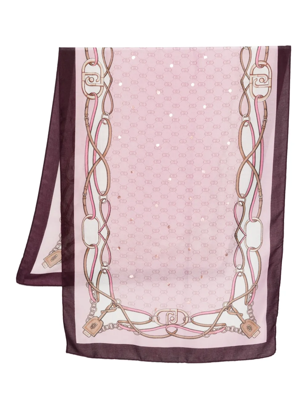 LIU JO chain-print scarf | Pink | Image 1