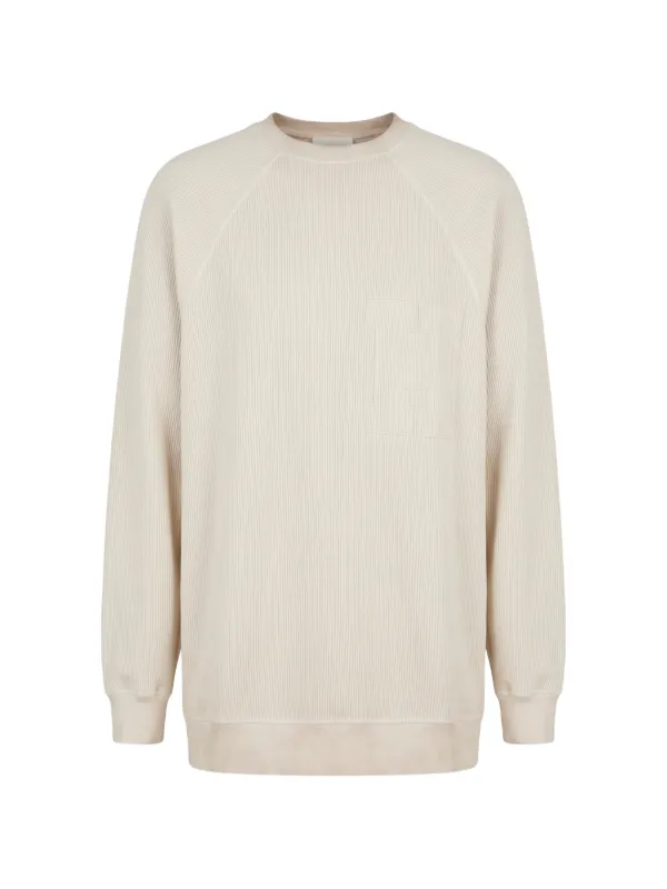 Halfboy Ribbed-knit Long-sleeve Sweatshirt in Neutrals