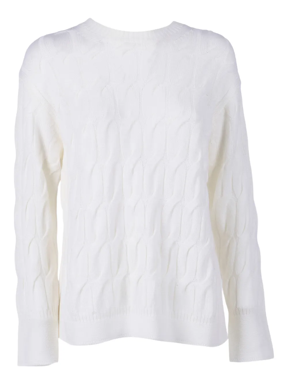 Max Mara Cable Knit Quid Sweater In White
