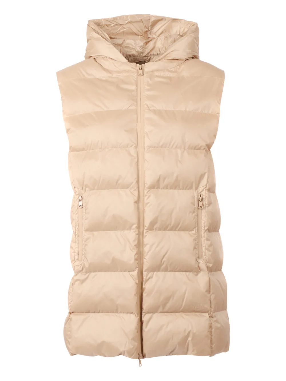 Max Mara Padded Hooded Gilet In Neutral