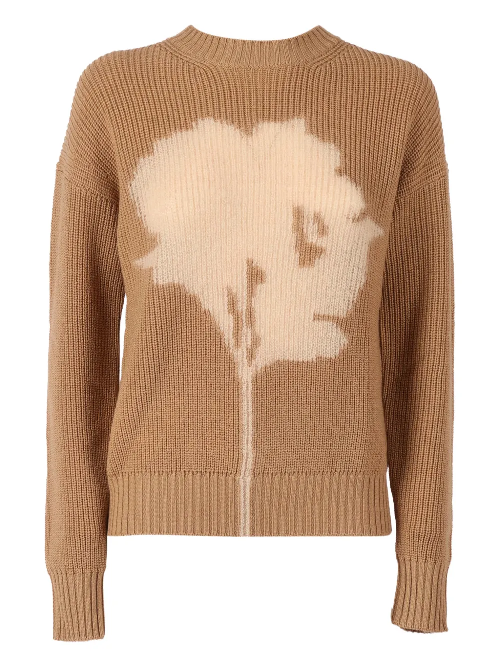 Max Mara Flower Knit Top In Brown