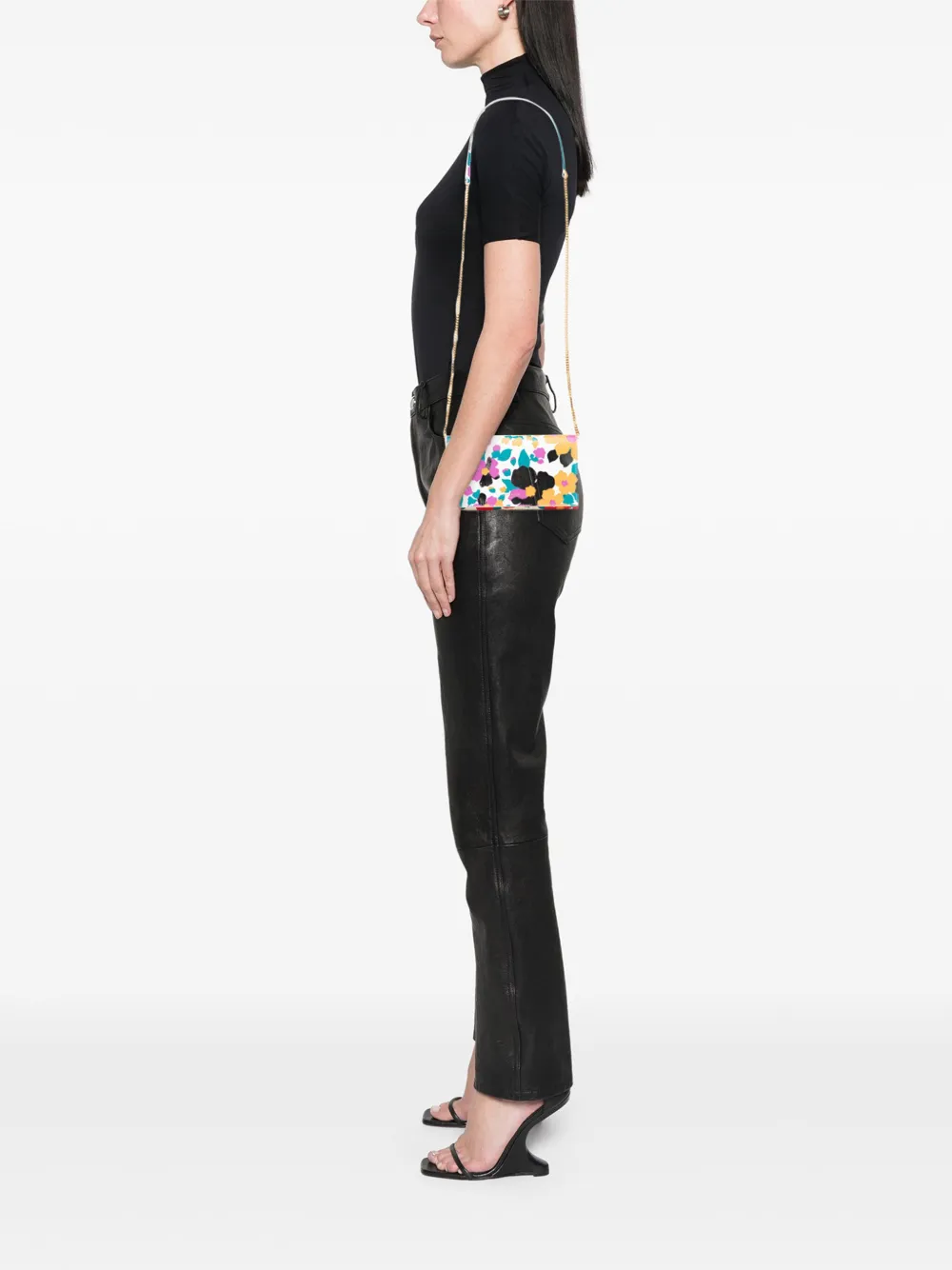 Saint Laurent Pre-Owned 2021 Floral Printed Leather Wallet On Chain crossbody bag | Pre-Owned | Image 2