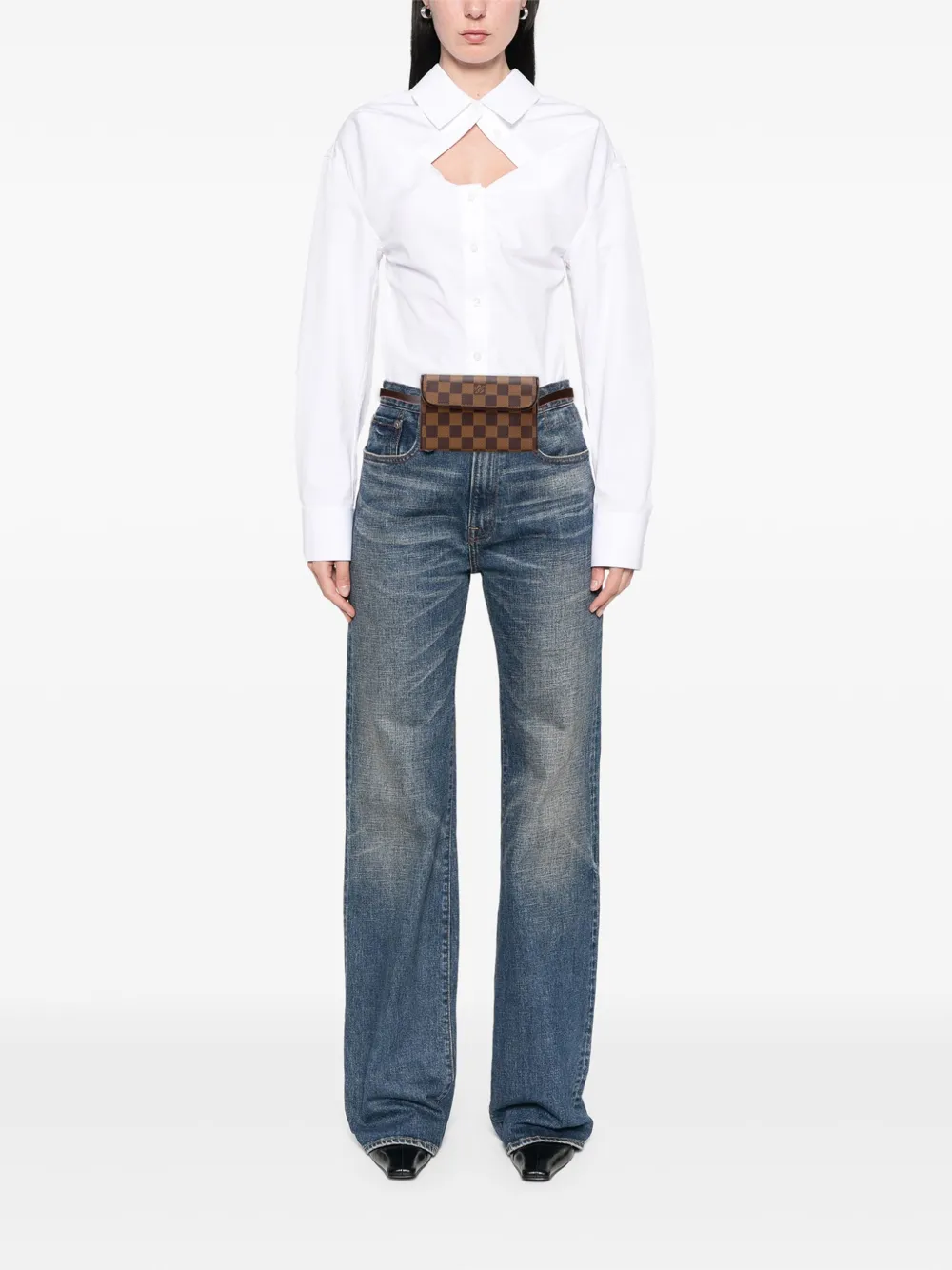 Louis Vuitton Pre-Owned 2004 Damier Ebene Pochette Florentine belt bag | Pre-Owned | Image 2