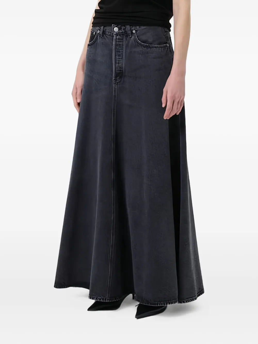 Agolde Odin Pocket Long Skirt In Gray