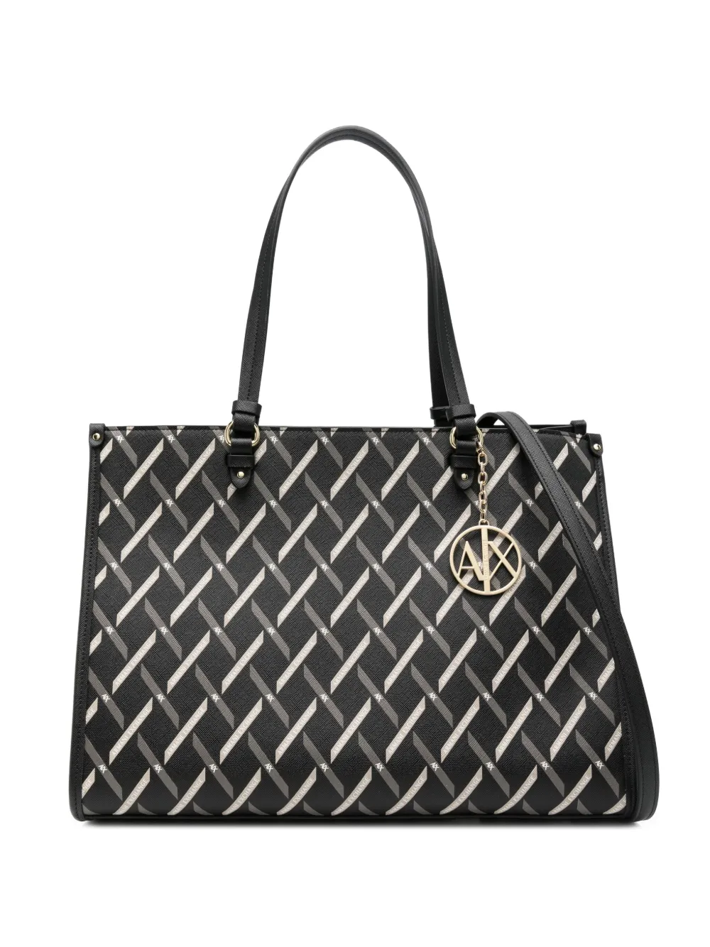 Armani Exchange geometric-pattern tote bag | Black | Image 1