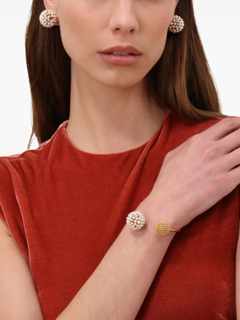 Zimmermann Dandelion Pearl Earrings In Gold