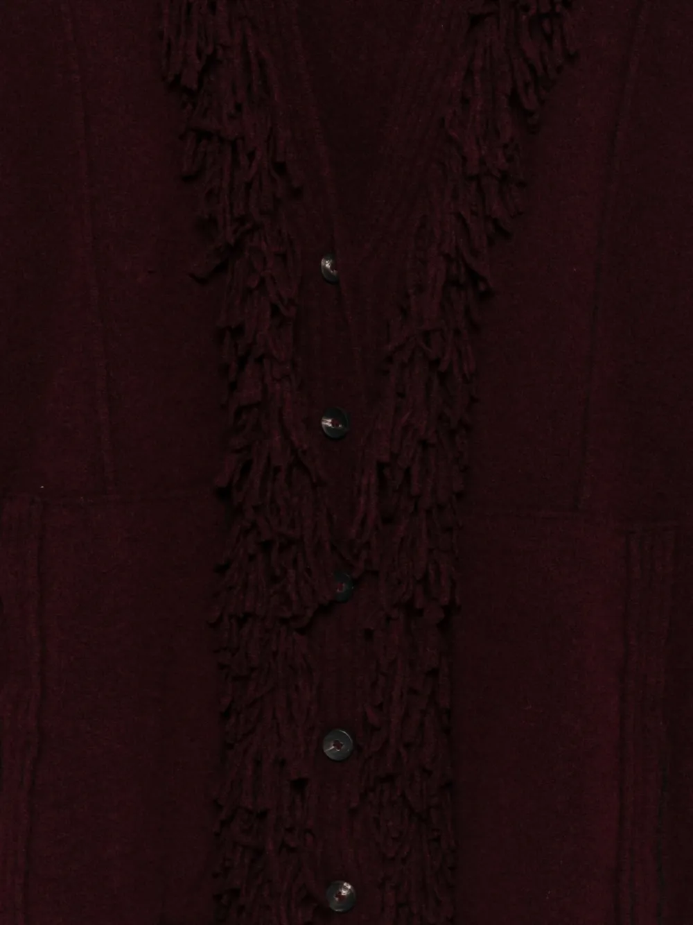 Masnada Fringed-trim Cardigan In Red