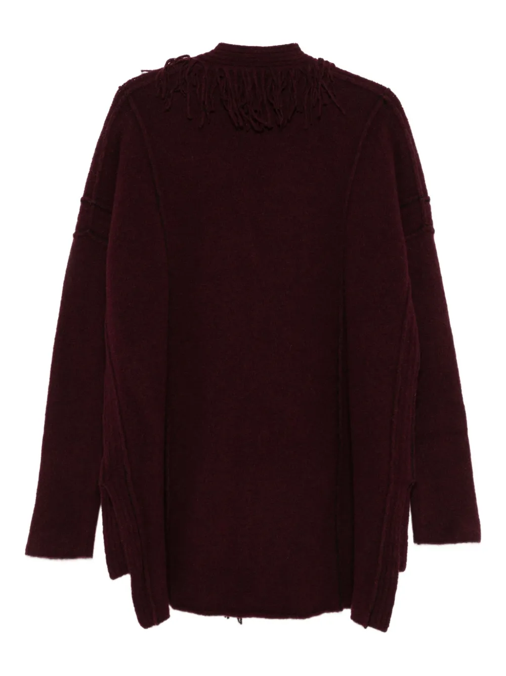 Masnada Fringed-trim Cardigan In Red