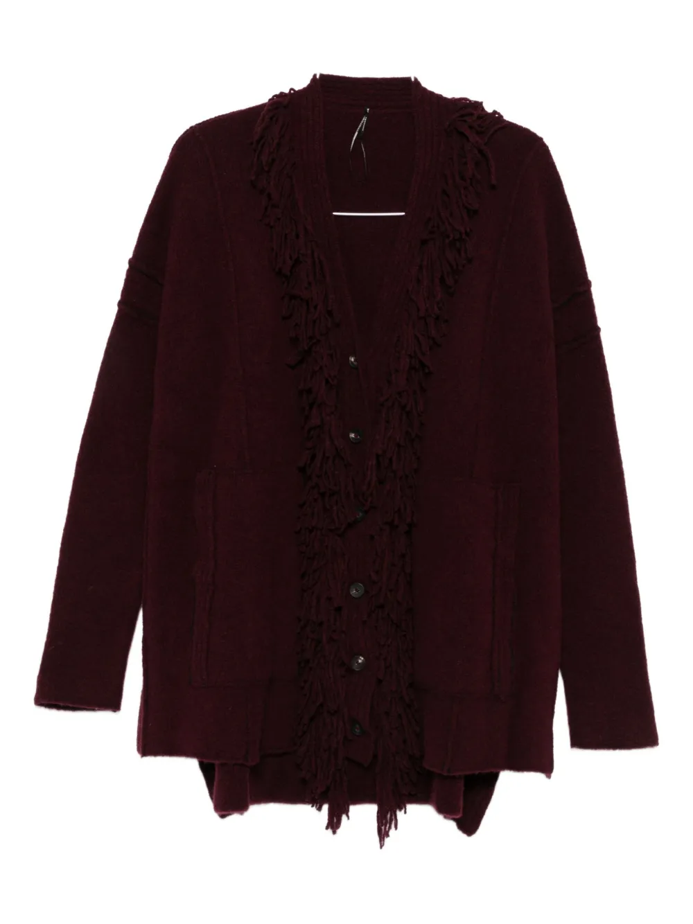 Masnada Fringed-trim Cardigan In Red