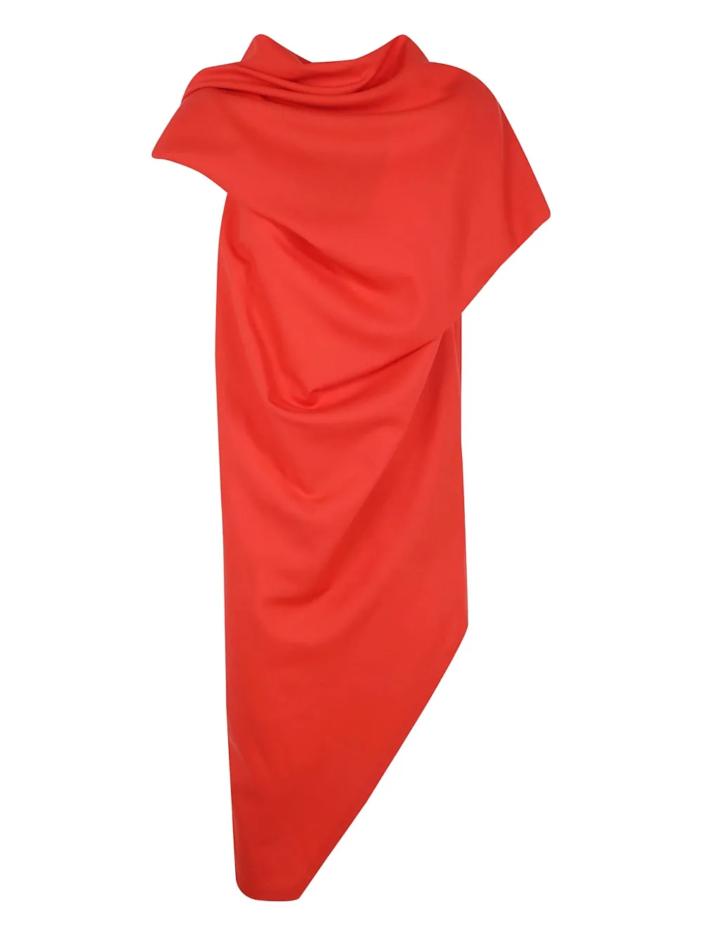 Issey Miyake Uni-form Wool Asymmetric-design Midi Dress In Red