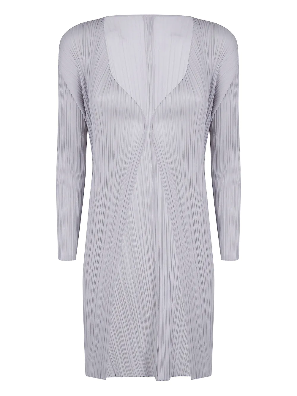 Issey Miyake Pleated Cardi-coat In Gray