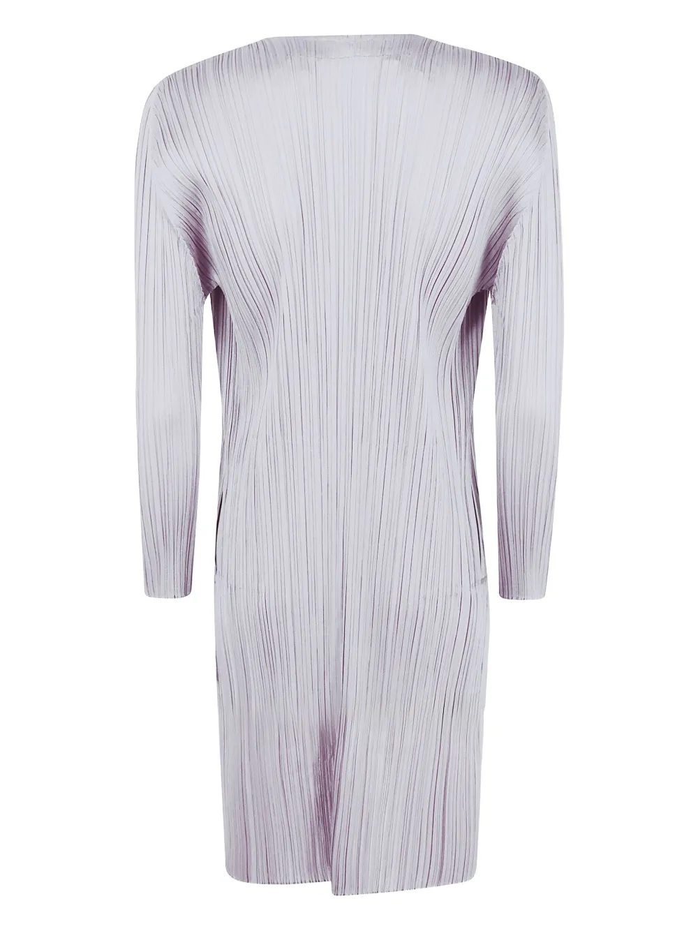 Issey Miyake Pleated Cardi-coat In Gray