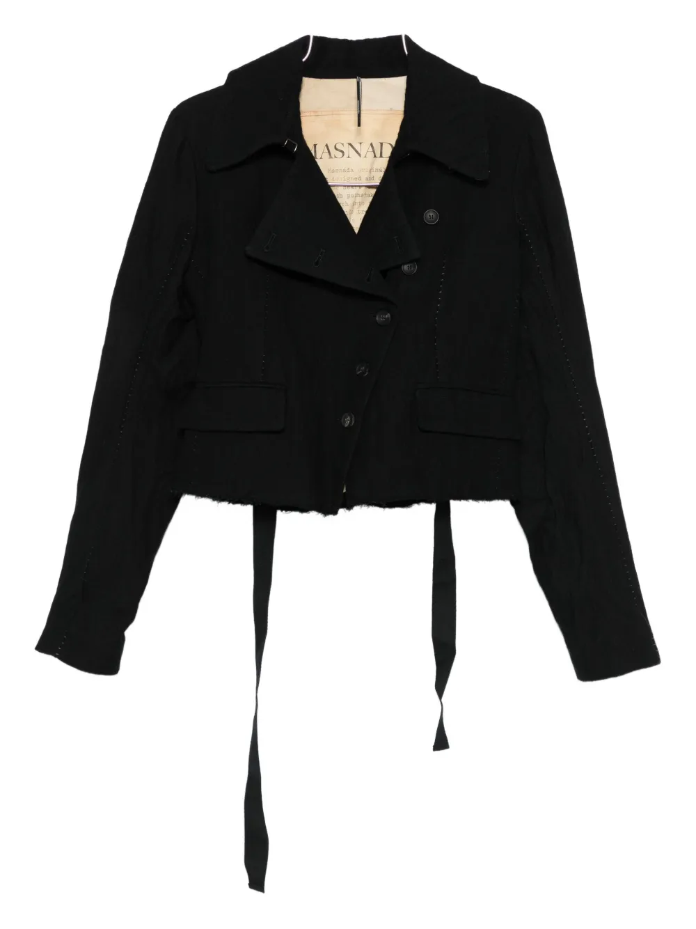 Masnada Strap-detail Cropped Blazer In Black