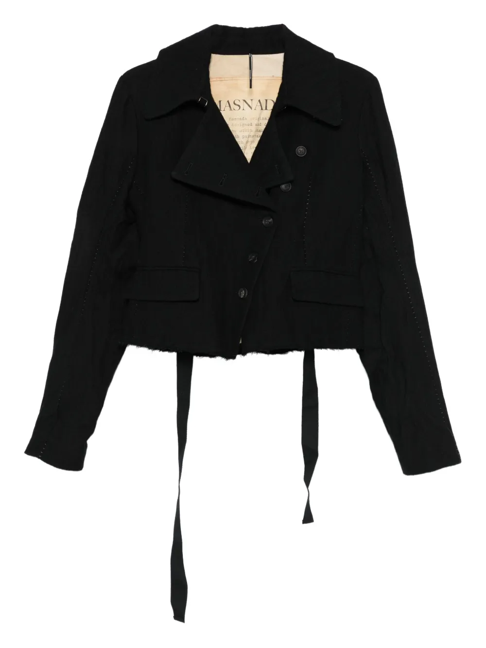 Masnada strap-detail cropped blazer | Black | Image 1