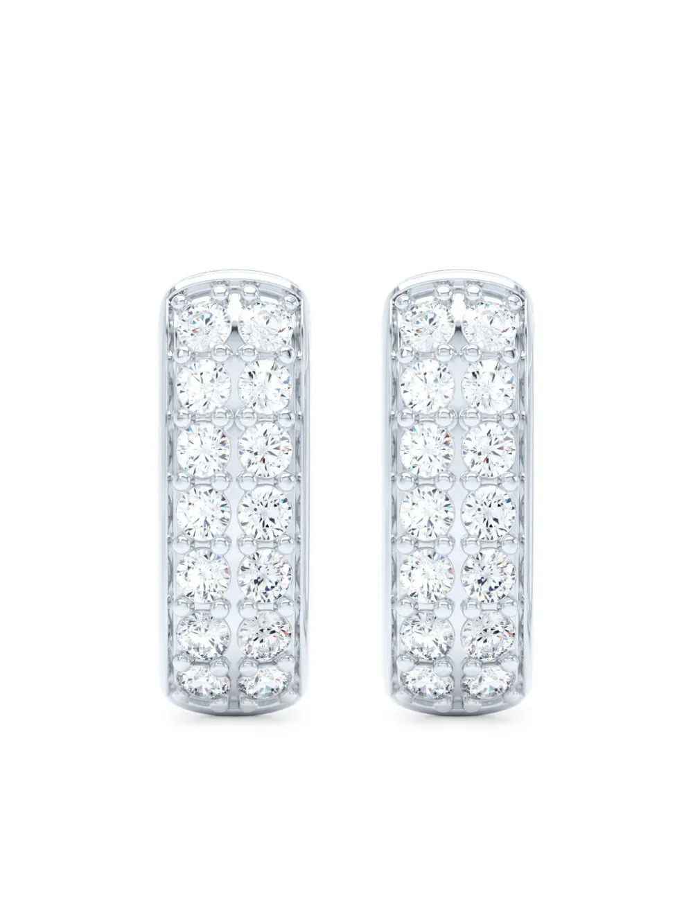 LOEV Orecchini a cerchio Allday in oro bianco 14 carati con diamanti - Argento