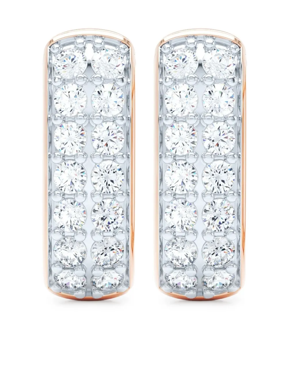 LOEV  14K rose gold Allday diamond huggie earrings | Pink | Image 1