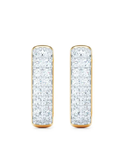 LOEV  14K yellow gold Allday Elongated diamond huggie earrings