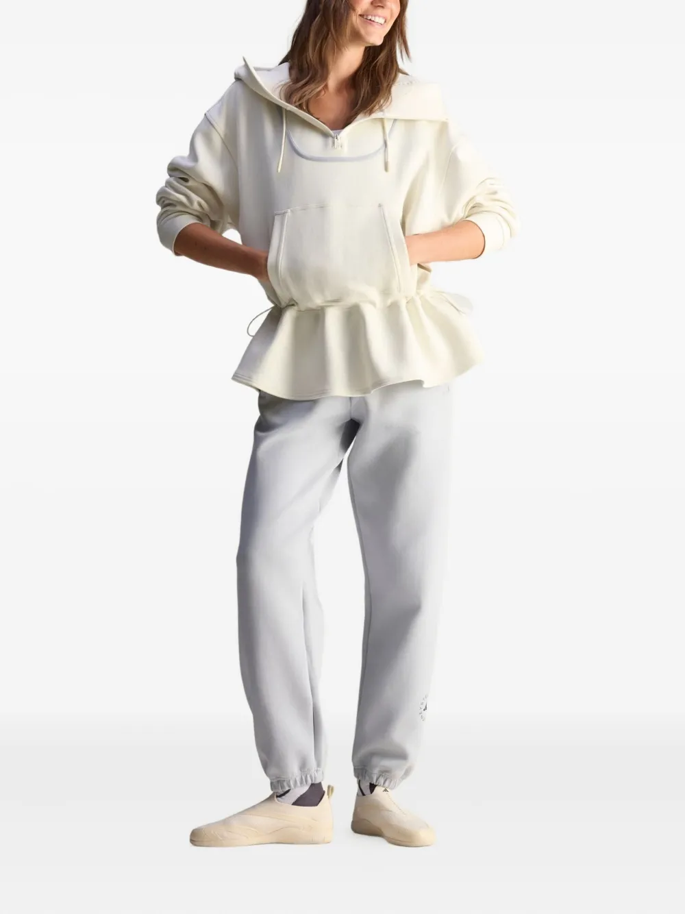 Adidas By Stella Mccartney Asmc Peplum Hoodie In Multi