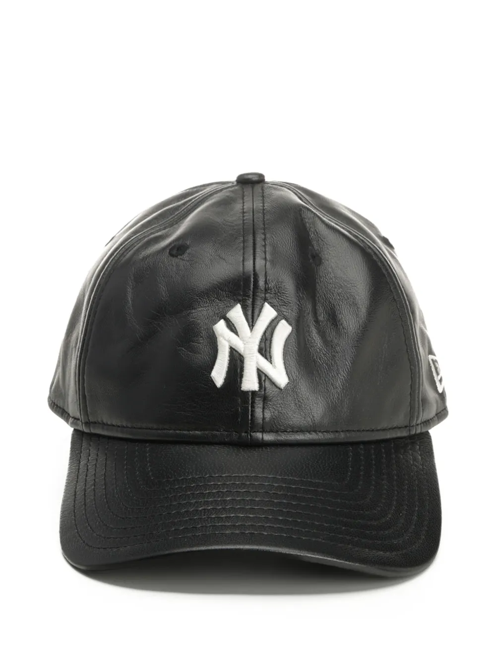 New Era New York Yankees Leather Cap In Black