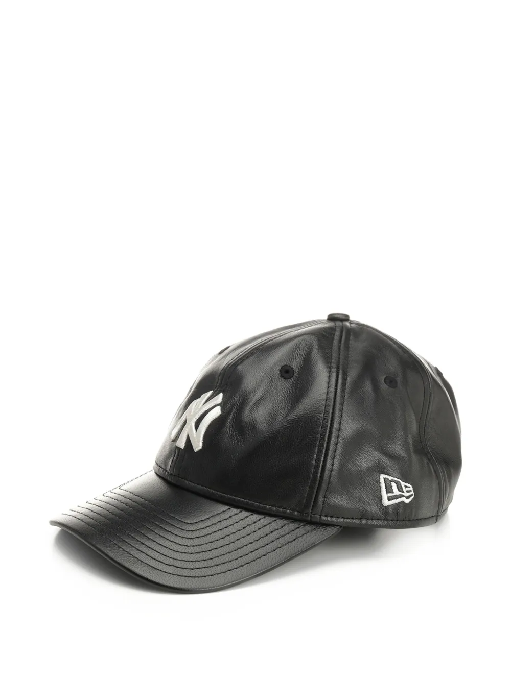New Era New York Yankees Leather Cap In Black