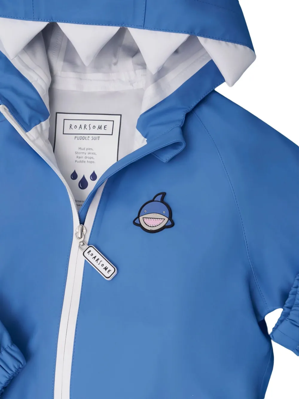 Roarsome Regenjas met haaienapplicatie Blauw