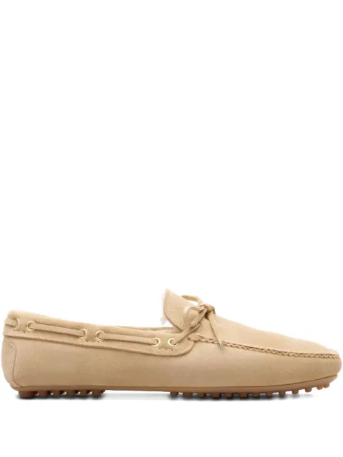 Car Shoe 蝴蝶结细节绒面皮乐福鞋