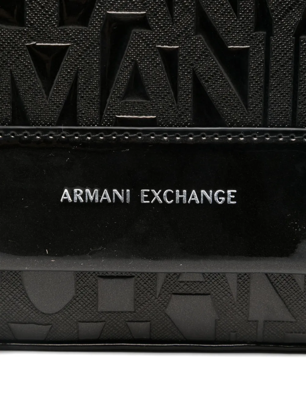 Armani Exchange Logo-embossed Satchel Bag In Black