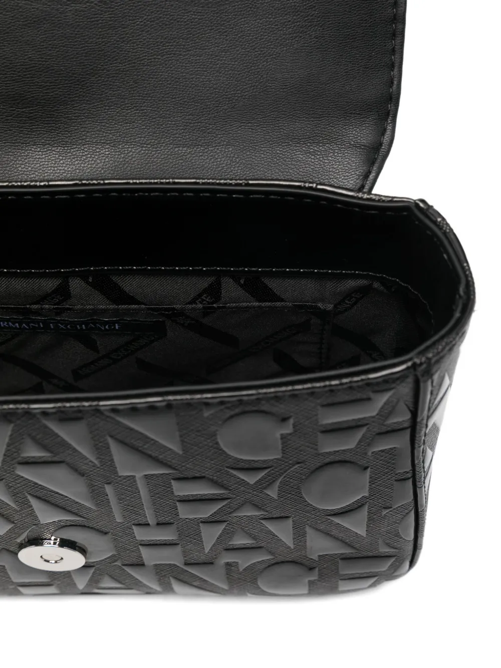 Armani Exchange Logo-embossed Satchel Bag In Black