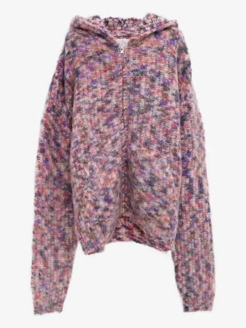 ERL zipped hooded knit hoodie