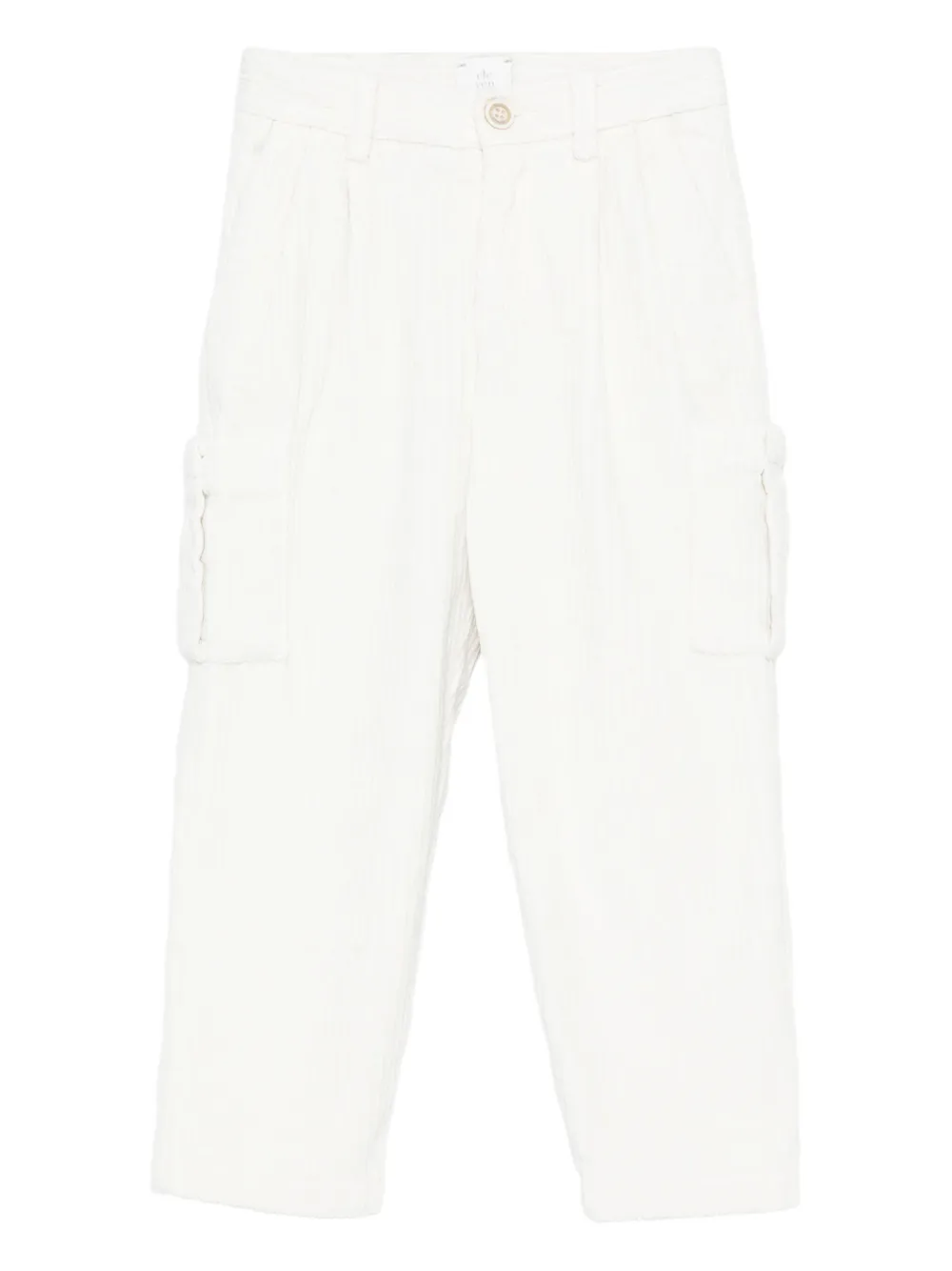 Eleventy Kids pleat-detail cargo trousers - Bianco