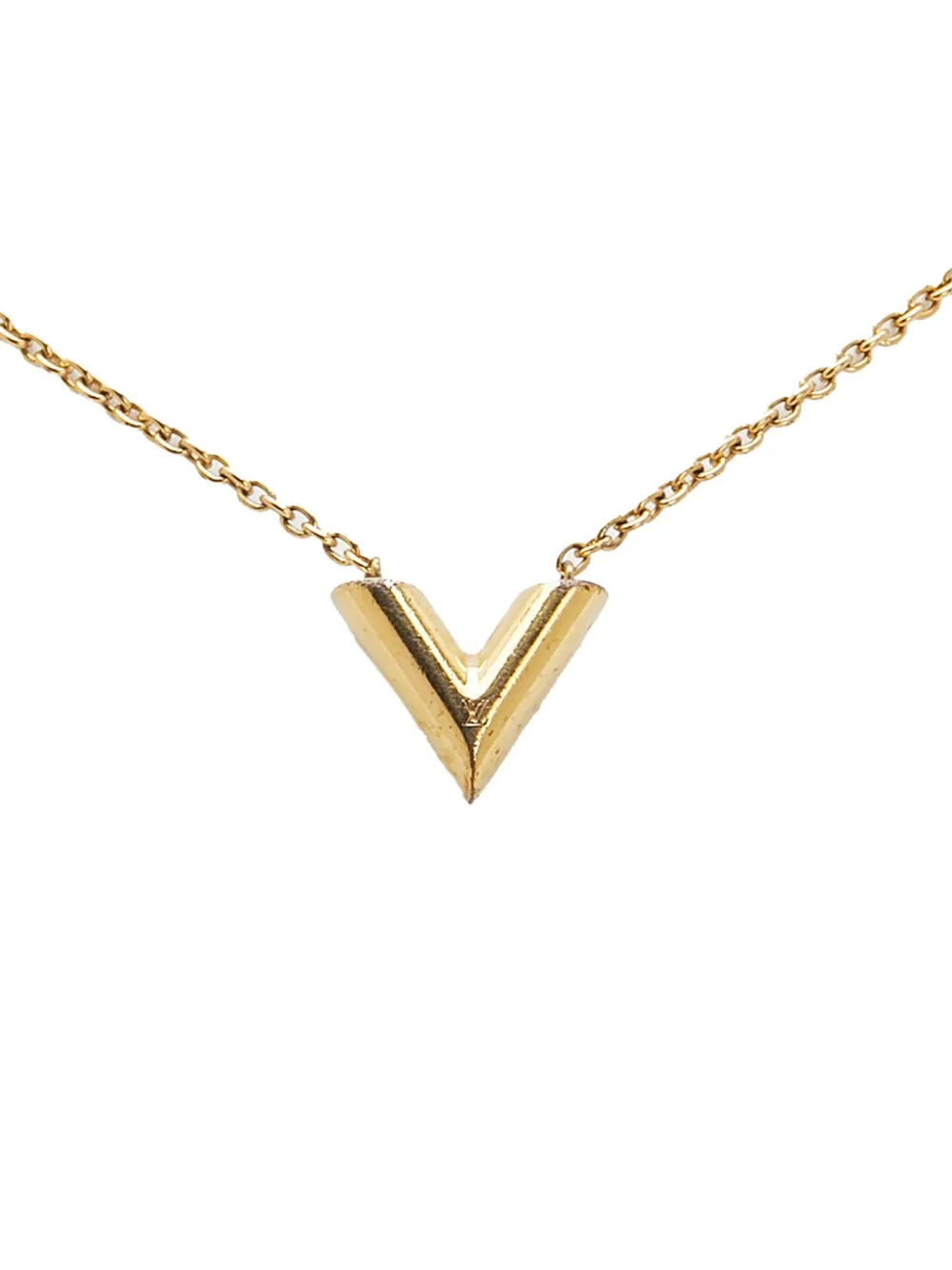 Louis Vuitton Pre-Owned 2018 Gold Plated Essential V Necklace costume Louis Vuitton Pre-Owned 2018 Gold Plated Essential V Necklace costume
