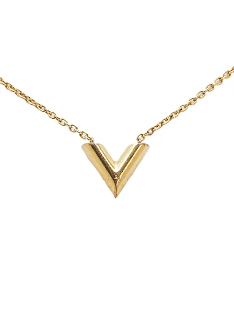 Louis Vuitton Pre-Owned 2018 Gold Plated Essential V Necklace costume necklace