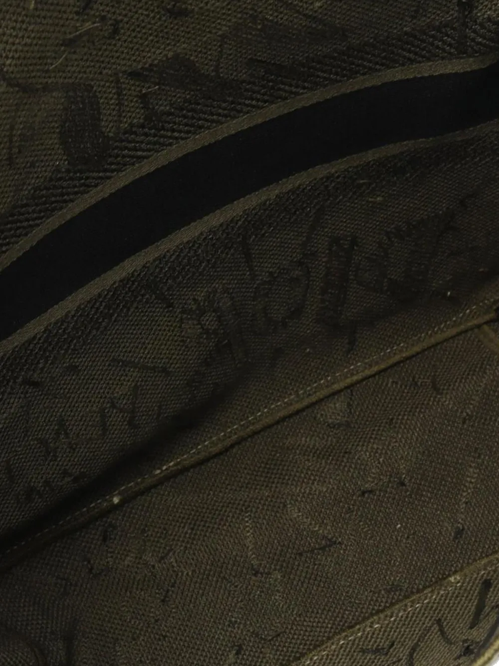 Pre-owned Dior 2010-2025 Large Embroidered Canvas Graffiti Camp Messenger Bag Crossbody Bag In Green