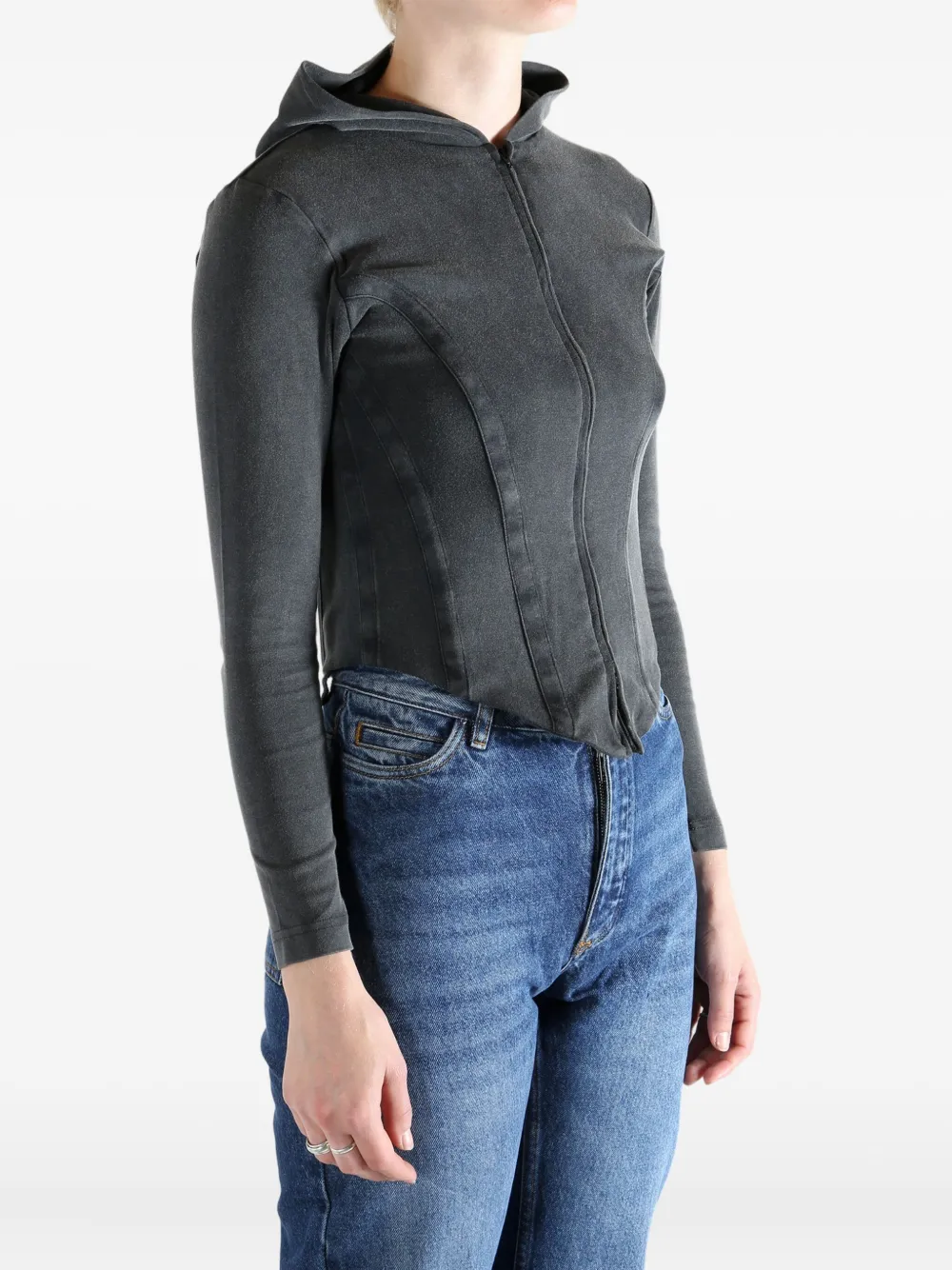 Balenciaga Hoodie met rits aan de bovenzijde Grijs