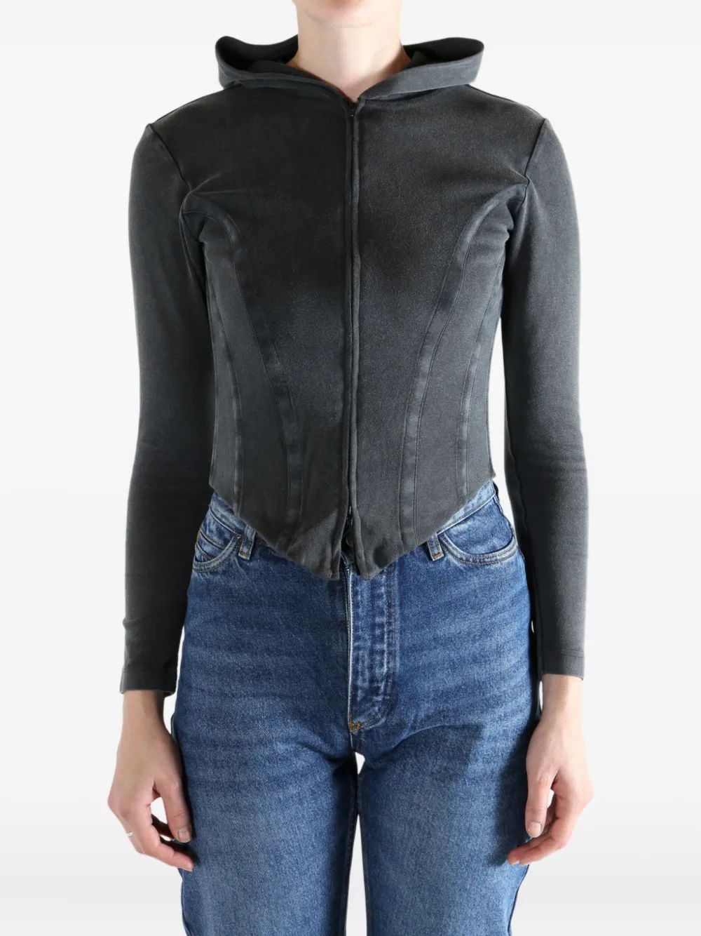 Balenciaga Hoodie met rits aan de bovenzijde - Grijs