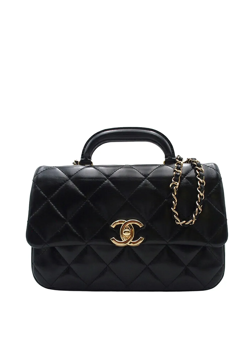 CHANEL Pre-Owned 2021-2025 Quilted Lambskin Coco Trip Flap satchel - CHANEL Pre-Owned 2021-2025 Quilted Lambskin Coco Trip Flap satchel -