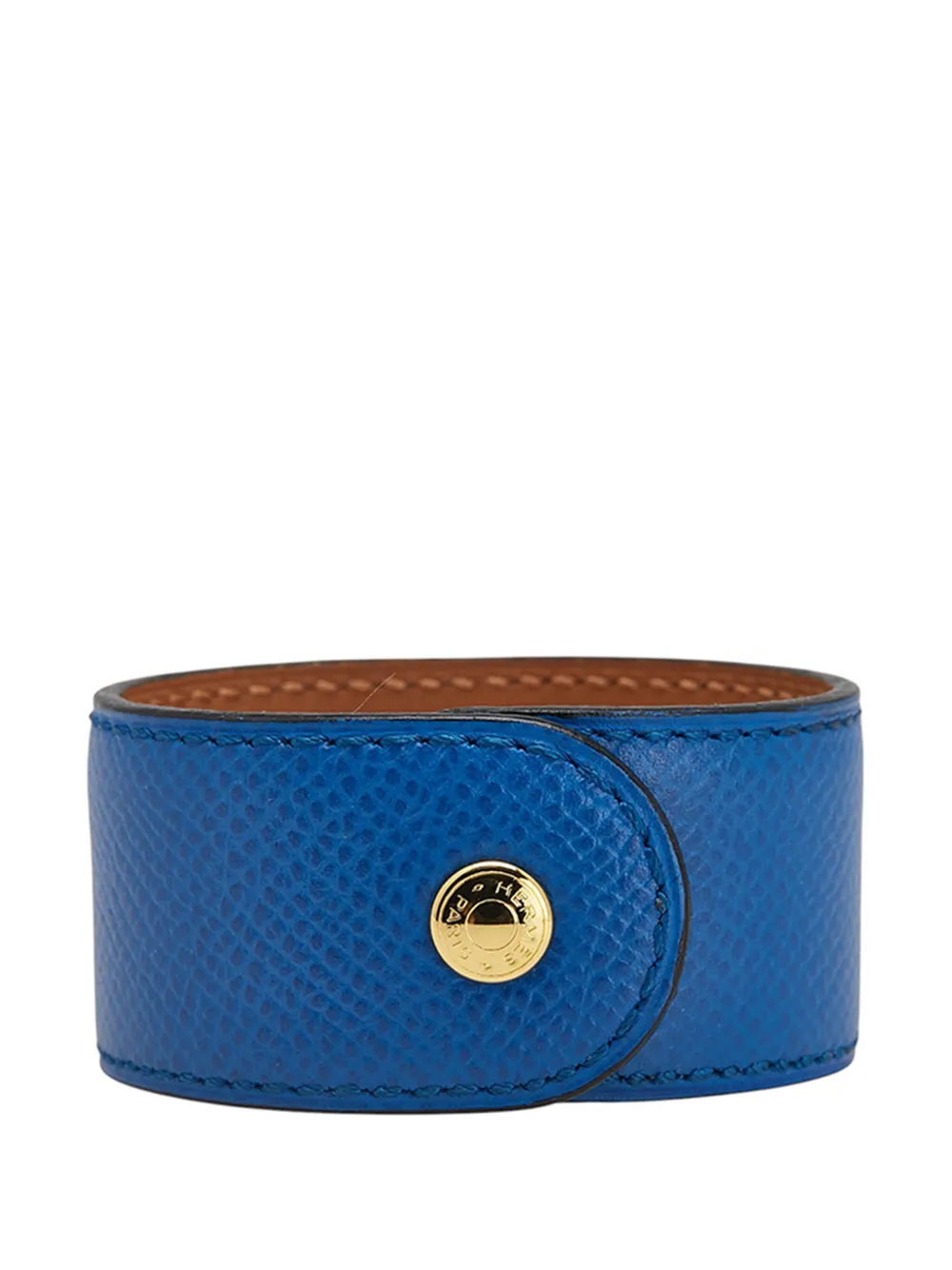Pre-owned Hermes 1996-2014 Leather Medor Bracelet Costume Bracelet In Blue