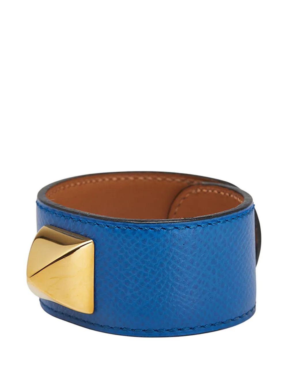 Pre-owned Hermes 1996-2014 Leather Medor Bracelet Costume Bracelet In Blue