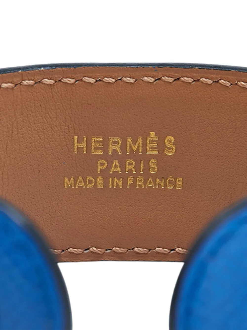 Pre-owned Hermes 1996-2014 Leather Medor Bracelet Costume Bracelet In Blue