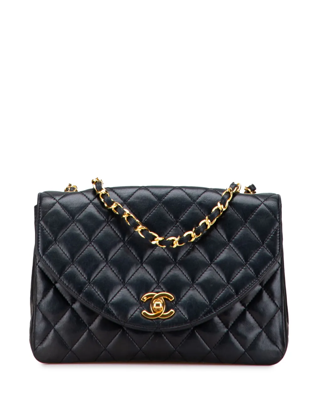 CHANEL Pre-Owned 1989-1991 Quilted Lambskin Half Moon Single Flap CHANEL Pre-Owned 1989-1991 Quilted Lambskin Half Moon Single Flap